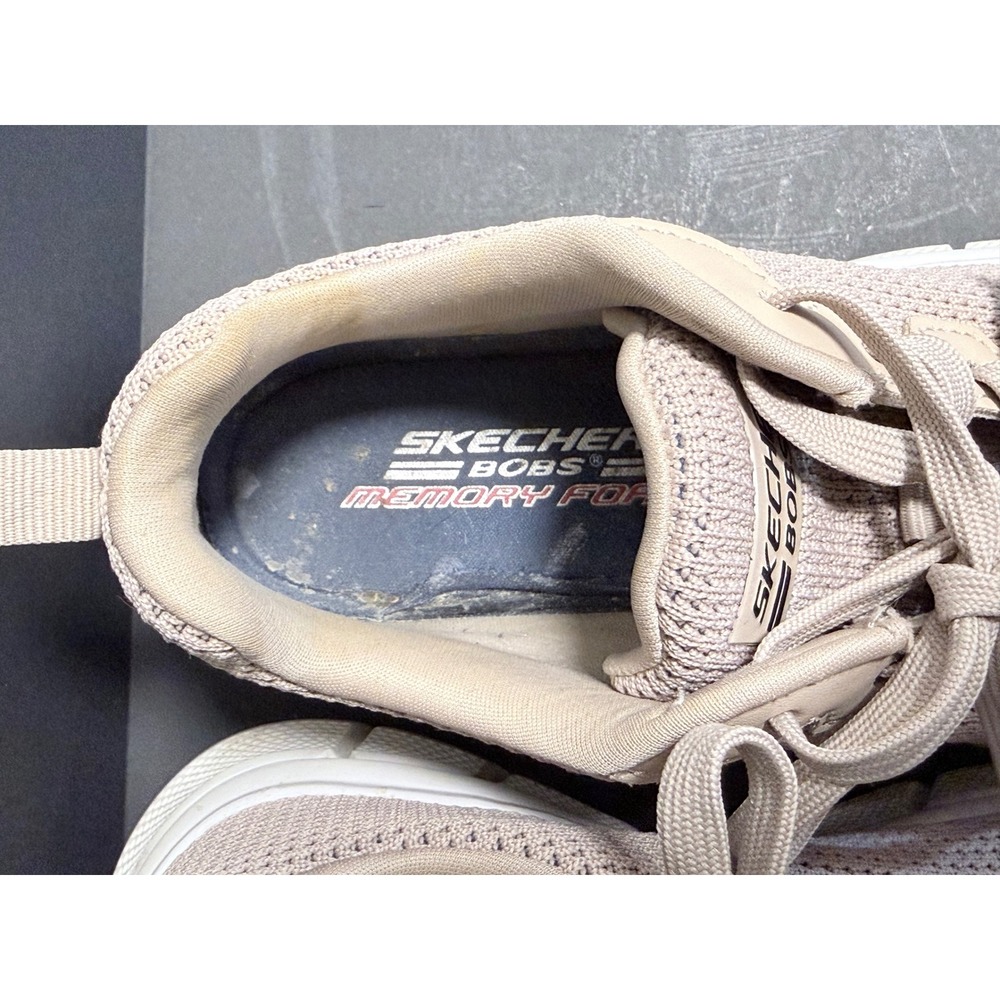 Skechers Bobs Sport Squad Tan Knit Memory Foam Sneakers Womens Shoes Size 6 - Picture 6 of 10